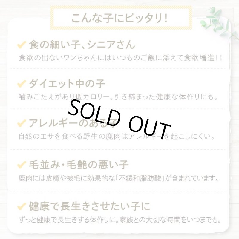 画像9: 鹿肉おためしセット　ペット用鹿肉／スライス 40ｇ+チップ35g+ふりかけ35g (9)